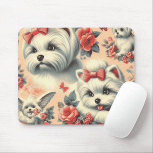Tapis De Souris Chien maltais vintage