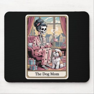 Tapis De Souris Chien Maman Squelette Tarot Carte Drôle Animaux de