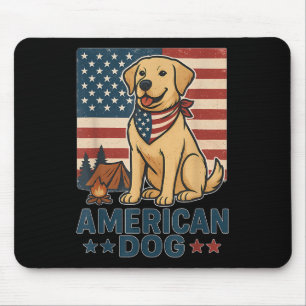 Tapis De Souris Chien Mignon Américain Chien Patriotique Drapeau U