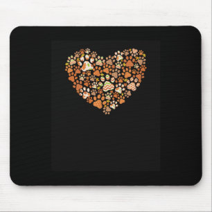 Tapis De Souris Chien mignon-chat-patte-citrouille-automne-feuille