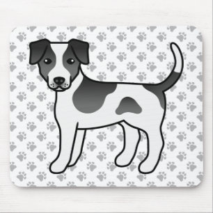 Tapis De Souris Chien mignon Danois-Suédois Noir Et Blanc