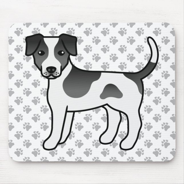Tapis De Souris Chien mignon Danois-Suédois Noir Et Blanc (Devant)