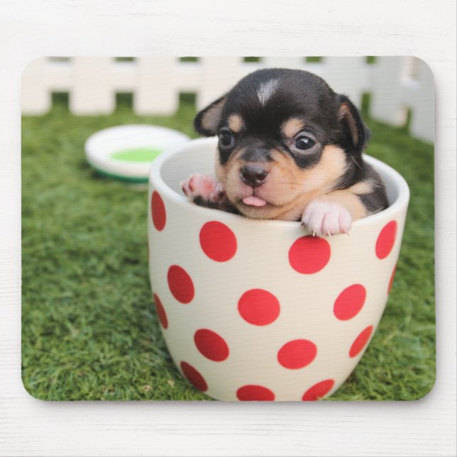 Tapis De Souris Chien mignon dans la tasse pour des enfants (Devant)