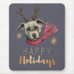 Tapis De Souris Chien mignon de Terrier de pitbull de renne de