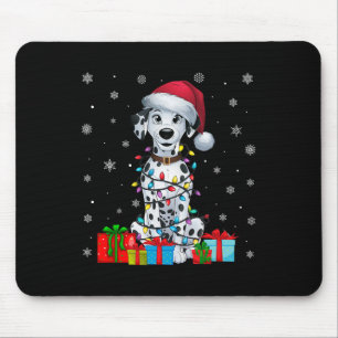 Tapis De Souris Chien Moche Noël Éclairage Santa Chapa Chien Dalma