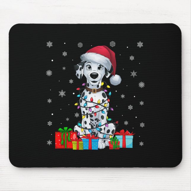 Tapis De Souris Chien Moche Noël Éclairage Santa Chapa Chien Dalma (Devant)
