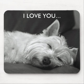 Tapis De Souris Chien Mousepad de Westie - JE T'AIME…