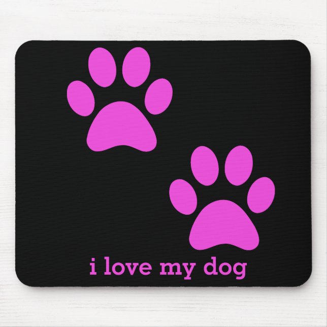 Tapis De Souris Chien Mousepad d'empreintes de pattes (Devant)