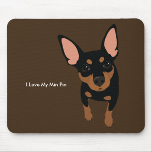 Tapis De Souris Chien Mousepad (Tan noir) miniature de Pinscher