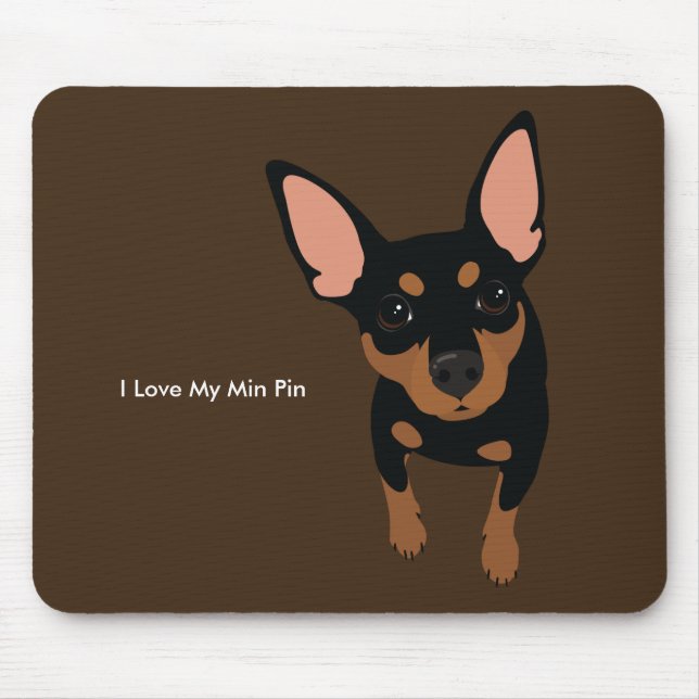 Tapis De Souris Chien Mousepad (Tan noir) miniature de Pinscher (Devant)