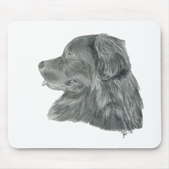 Tapis De Souris chien noir de Terre-Neuve (Devant)