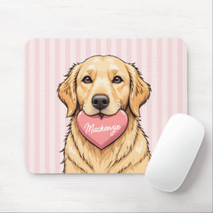 Tapis De Souris Chien Personnalisé avec un Cœur Joyeuse Saint-Vale