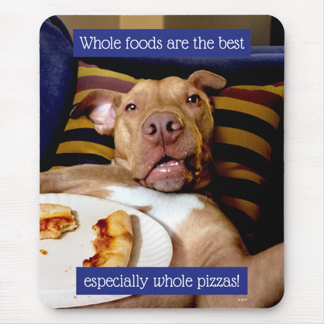 Tapis De Souris Chien Plein De Pizza (Devant)