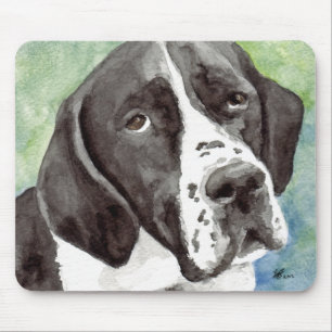 Tapis De Souris Chien Pointer noir et blanc