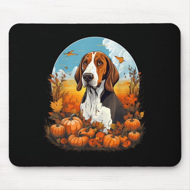 Tapis De Souris Chien Pompier Treeing Walker Coonhound Halloween (Devant)