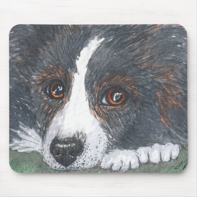 Tapis De Souris Chien réfléchi de border collie (Devant)