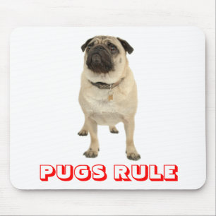 Tapis de souris Chien Règle Pug Amour Mignon