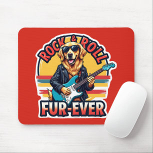 Tapis De Souris Chien Retriever doré Rock and Roll Fur-Ever