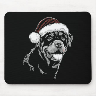 Tapis De Souris Chien Rottweiler Chapeau de Père Noël Noël Xmas Py