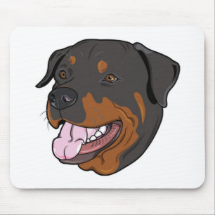 Tapis de souris Chien Rottweiler Puppy Cartoon Am