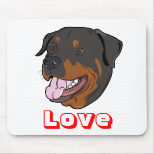 Tapis de souris Chien Rottweiler Puppy Cartoon Am