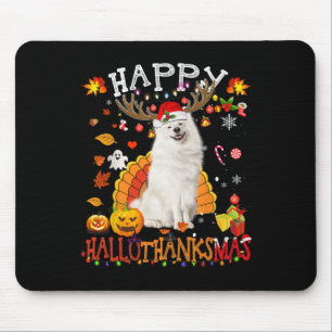 Tapis De Souris Chien Samoyé Halloween Chien de Noël Hallotha Joye