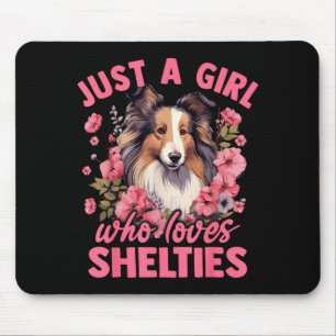 Tapis De Souris Chien Sheltie Floral Juste Une Fille Qui Aime Shel