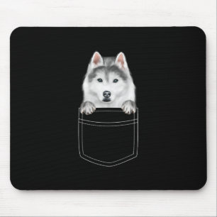 Tapis De Souris Chien Sibérien Husky À Poche Drôle cadeau de l'am