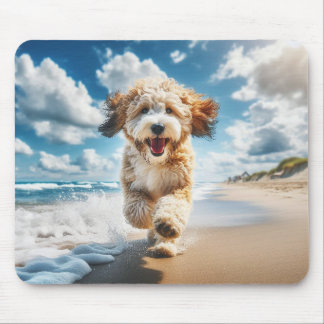 Tapis De Souris Chien sur la plage mousepad