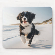 Chien sur la plage mousepad