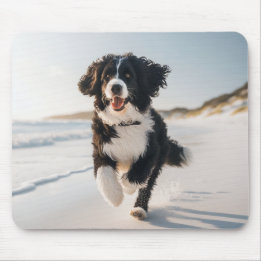 Tapis De Souris Chien sur la plage mousepad