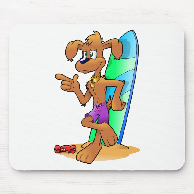 Tapis De Souris Chien surfeur (Devant)