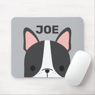 Tapis De Souris Chien-taureau français mignon avec nom personnalis