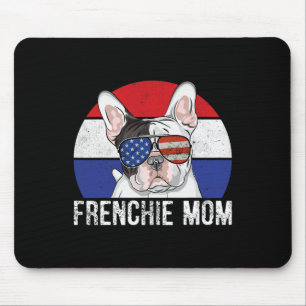 Tapis De Souris Chien-taureaux français français drapeau américain