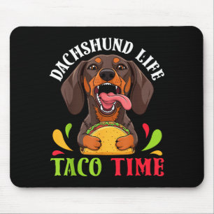 Tapis De Souris chien teckel vie taco temps nourriture mexicaine c