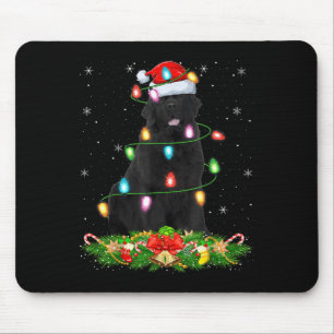 Tapis De Souris Chien Terre-Neuve Lumières de Noël Drôle de Chapea