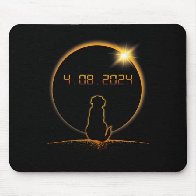 Tapis De Souris Chien total éclipse solaire (Devant)
