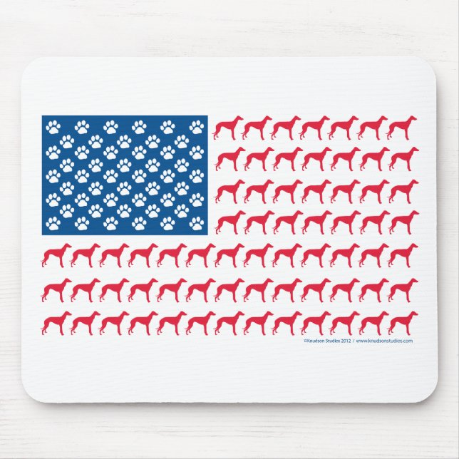Tapis De Souris Chien vert patriotique (Devant)