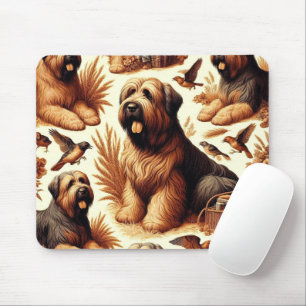 Tapis De Souris Chien vintage Briard sans soudure