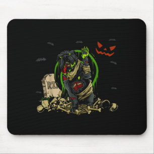 Tapis De Souris Chien zombie bouledogue Chien zombie drôle Hallowe