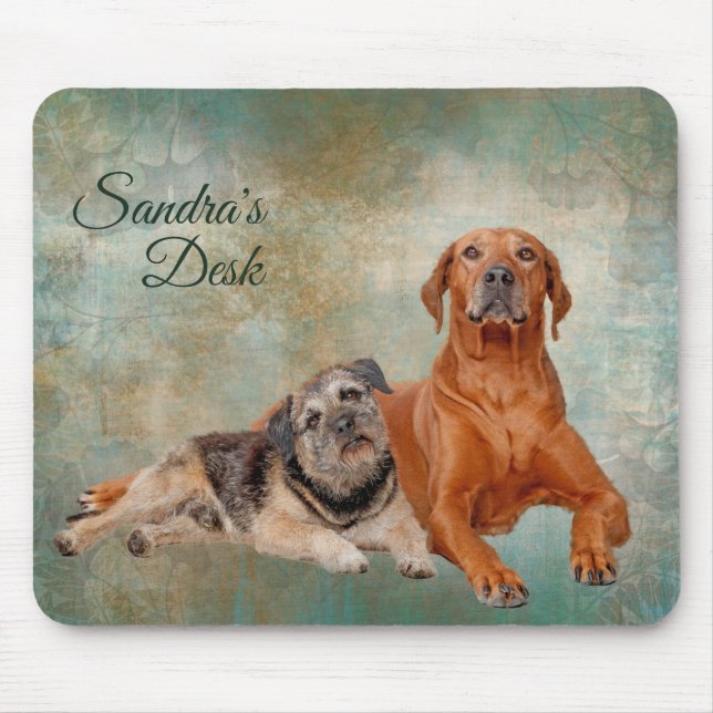 Tapis De Souris Chiens Adorables Sur L'Art Décopage (Devant)
