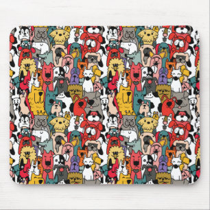 Tapis De Souris Chiens Colorés Drôles