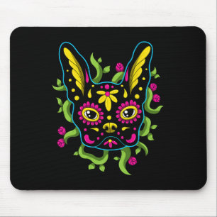 Tapis De Souris Chiens De Bulldog Calavera Dia De Los Muertos