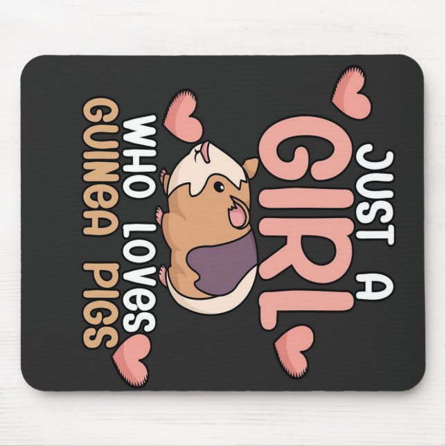 Tapis De Souris Chiens de Guinée | Fille qui aime les cochons de G (Devant)