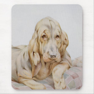Tapis De Souris Chiens de sang mignons vintage, chiots par EJ Detm
