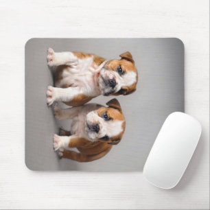 Tapis De Souris Chiens de taupe anglais Couple mou Bulldog