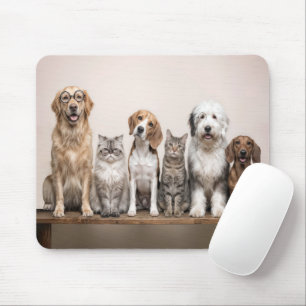 Tapis De Souris Chiens et chats avec des lunettes originales