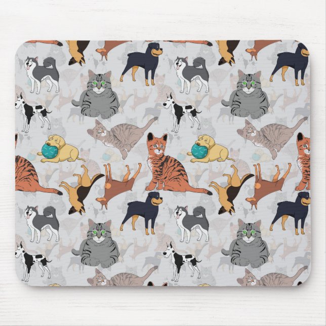 Tapis De Souris Chiens Et Chats Cutes Design Motif (Devant)