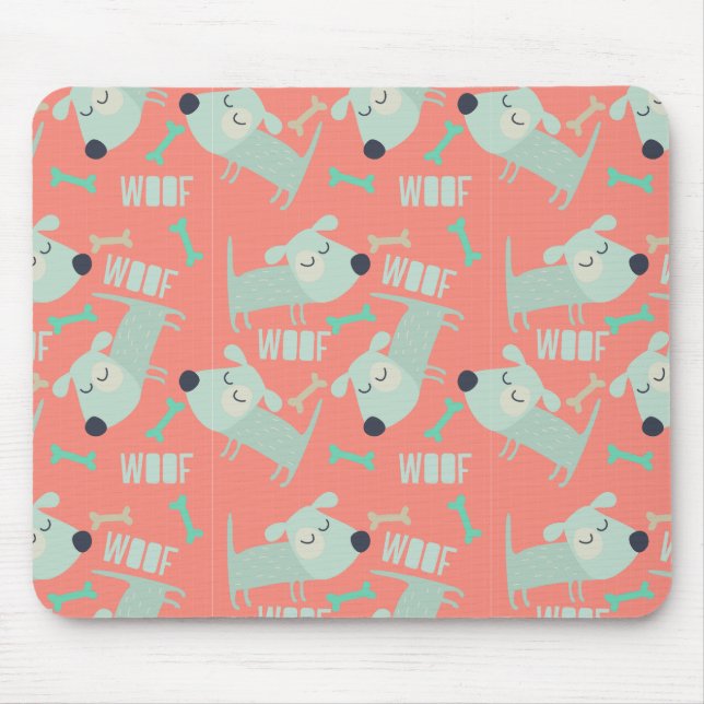 Tapis De Souris Chiens et os de Woof (Devant)