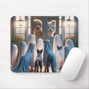 Tapis De Souris Chiens fantômes d'Halloween